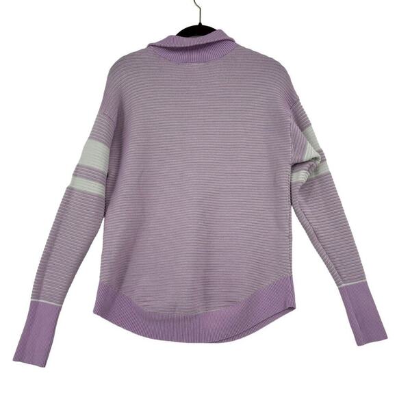 Aerie Offline Ribbed Knit Sweater Size XXS Lavender Quarter Zip Pullover Stretch - Picture 7 of 13
